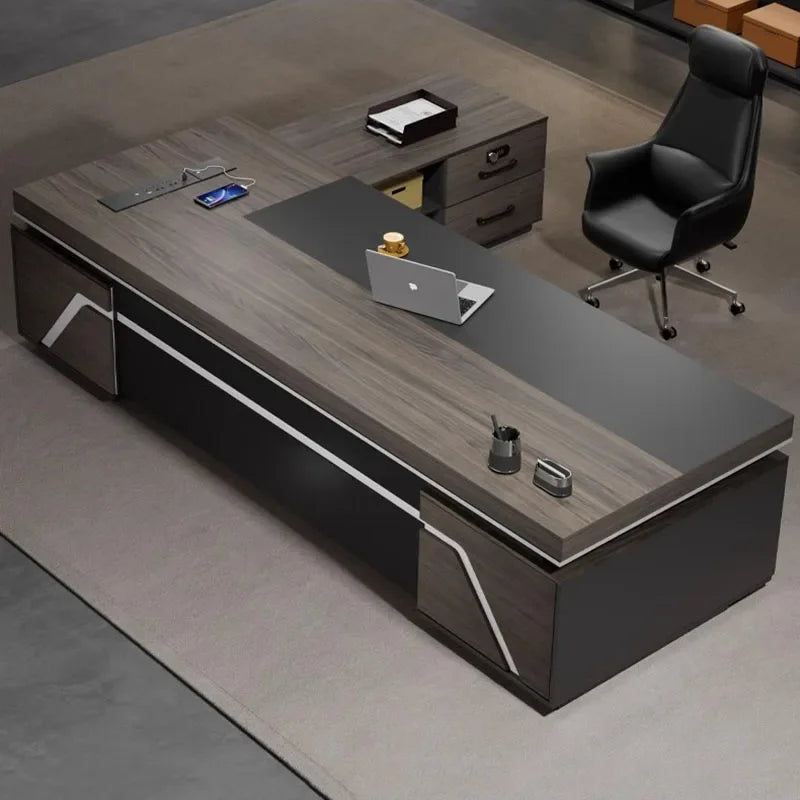 Luxury L-shaped workstation desk