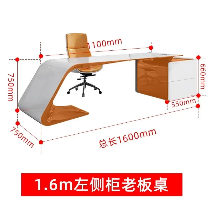 Bedroom & Conference Office Desk – Corner Executive, Light Luxury, Unique Stand-Up Computer Desk, Long Escritorio Furniture