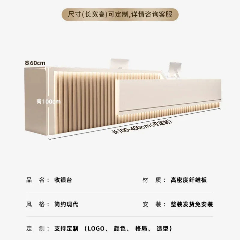 Reseption Desk Beauty Center Reception Executive Office Furniture Modern Luxury Empfang Counter Receiption Front Clothes