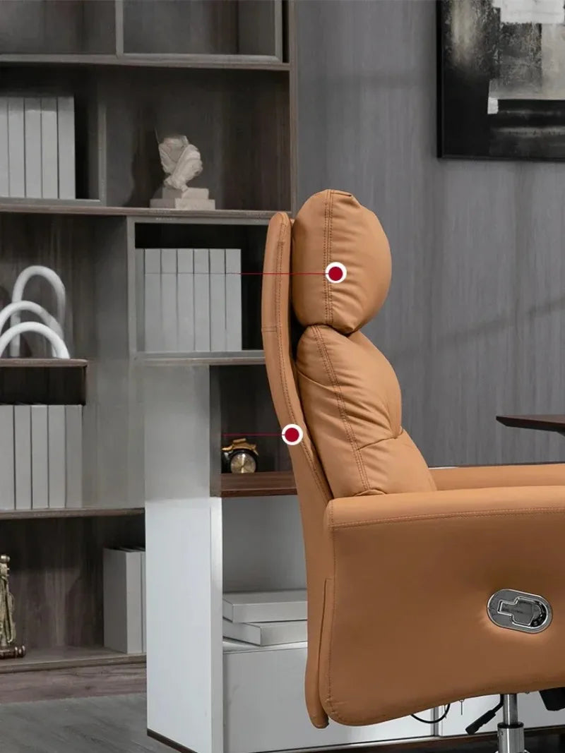 Luxurious Leather Office Chair Commerce Massage Boss Executive Gaming Chair Home Bedroom Sillas De Oficina Office Furniture Girl