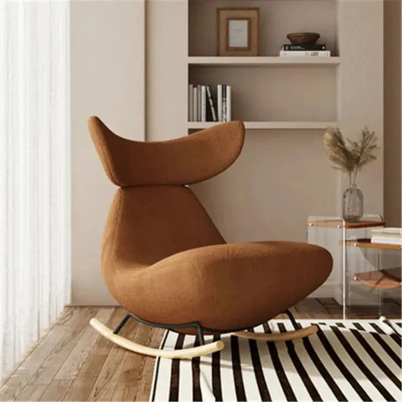 Fluffy White Living Room Chair – Elastic Modern Nordic Design