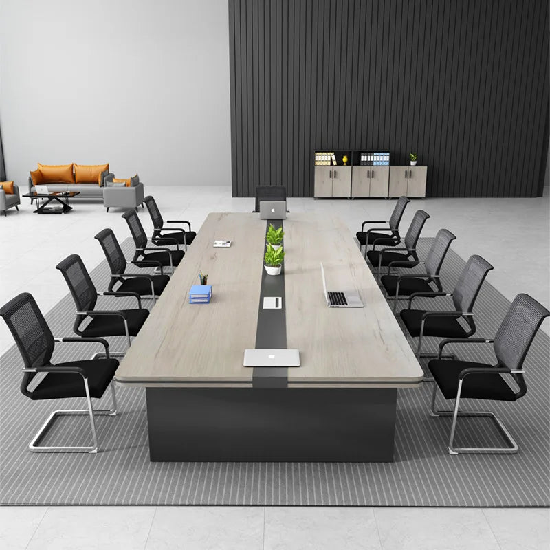 Thickened Modern Conference Table & Chair Set