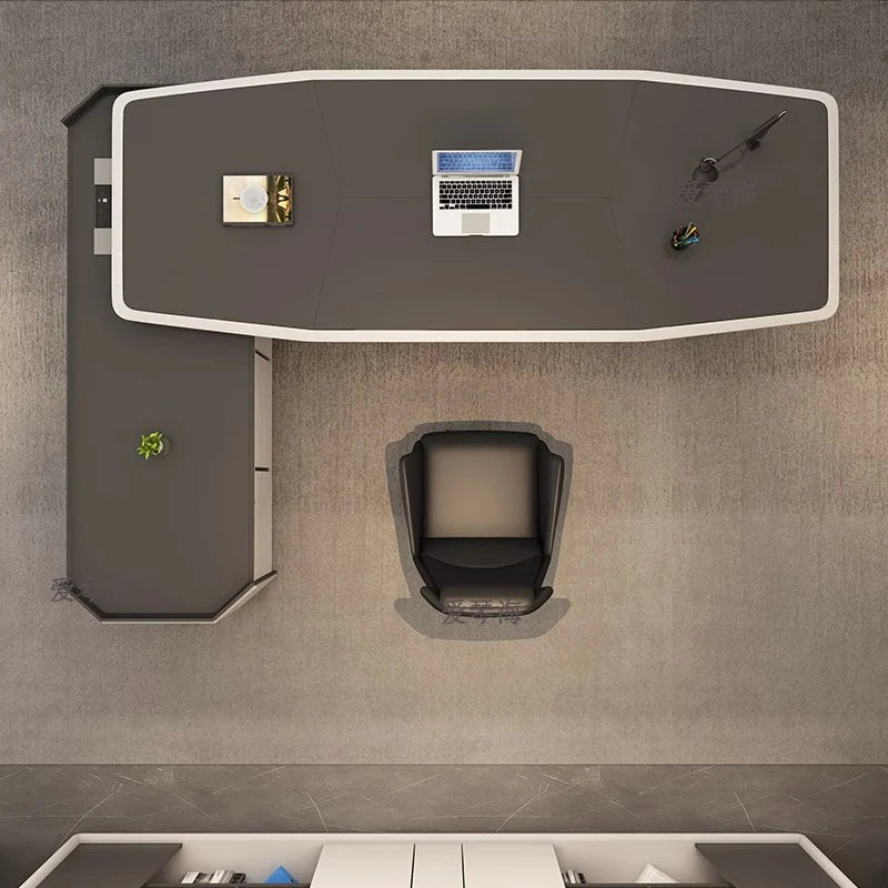 Modern Luxury Conference Desk, Computer Office Desk, Study Table with Storage