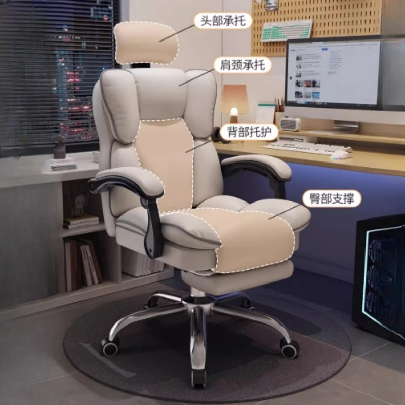 Luxury Nordic Office Chair: Modern Comfy Swivel Design with Wheels