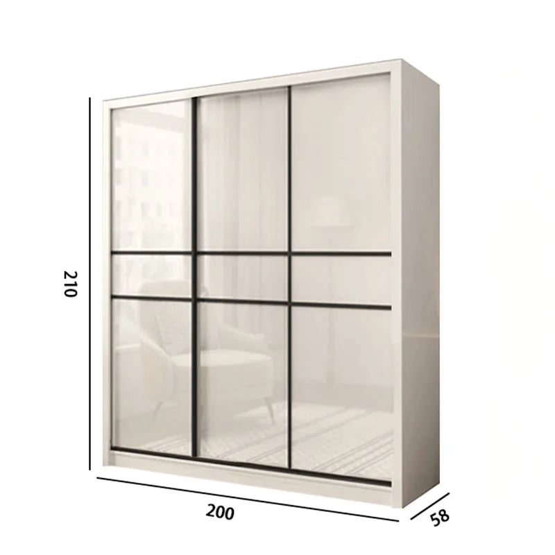 Luxury Bedroom Wardrobe – Sliding Door Closet, Mobile Clothes Organizer, and Clothing Rack