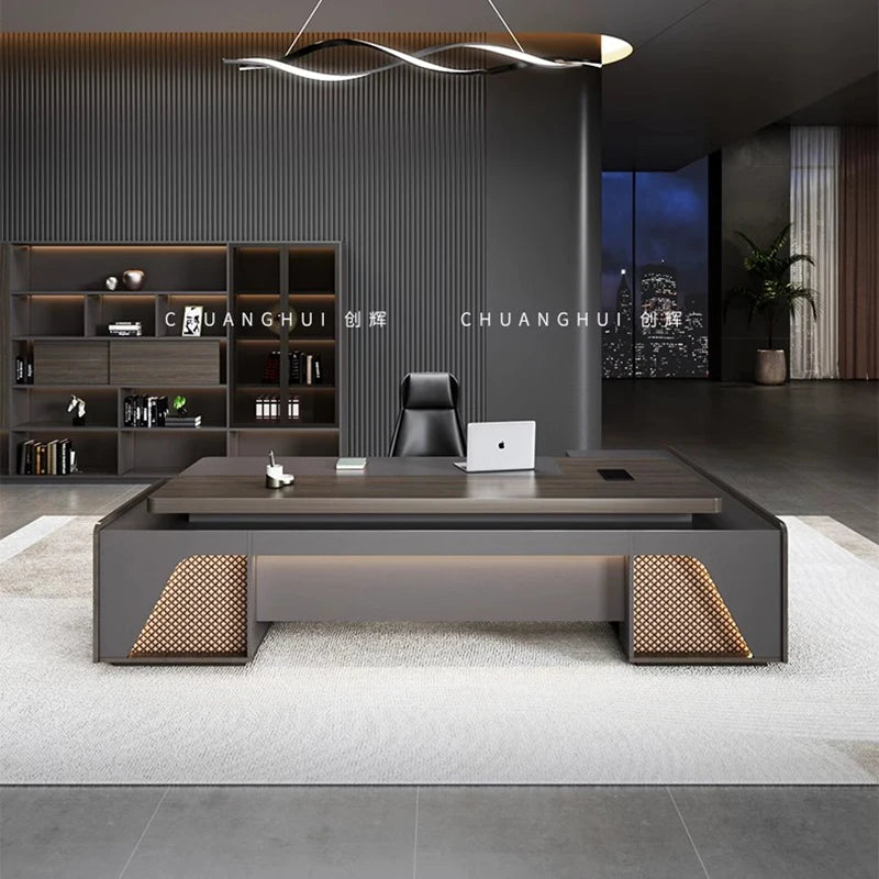 L-shaped standing computer desk