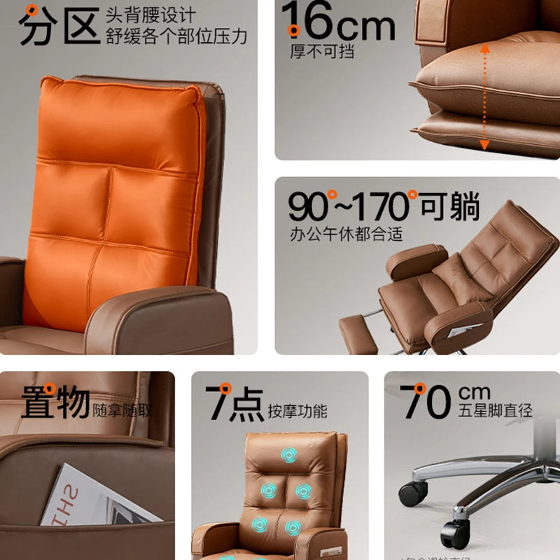 Genuine Leather Relax Chair Luxury Sofa Gaming Pc Gamer Game Chair Special Armchair Living Room Cadeira Escritoiro Furniture AA