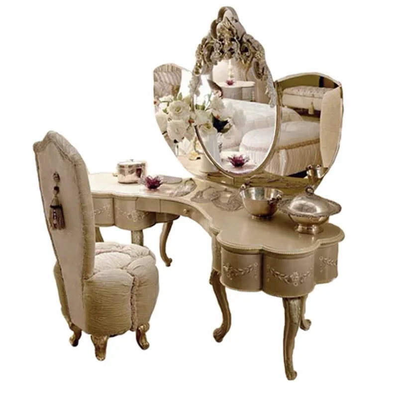 Custom Classic French European Dresser, Large Solid Wood with Hand-Carved Details