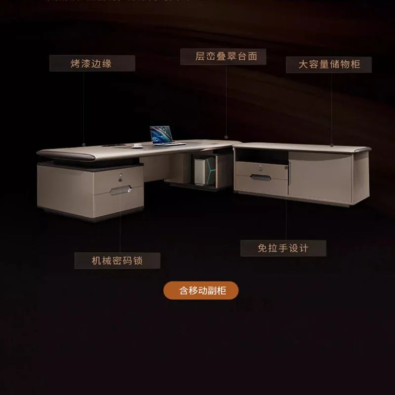 Luxury L-Shaped Boss Desk