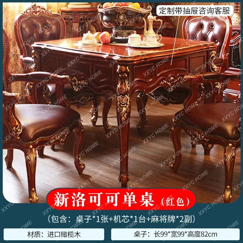 Villa European High-End Solid Wood Mahjong Machine Mahjong Table Automatic Dining Table