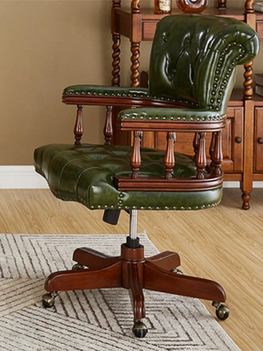 European Leather Executive Swivel Chair