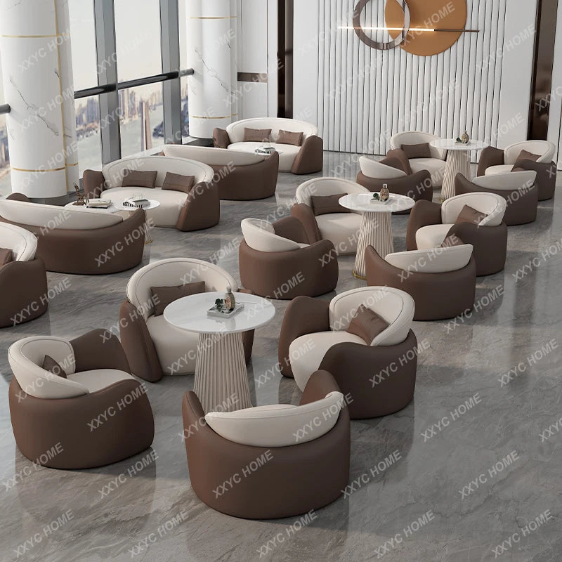 Beauty Salon & Office Lobby Reception Sofa – Light Luxury Business Sofa, Negotiation Chair for Office Area