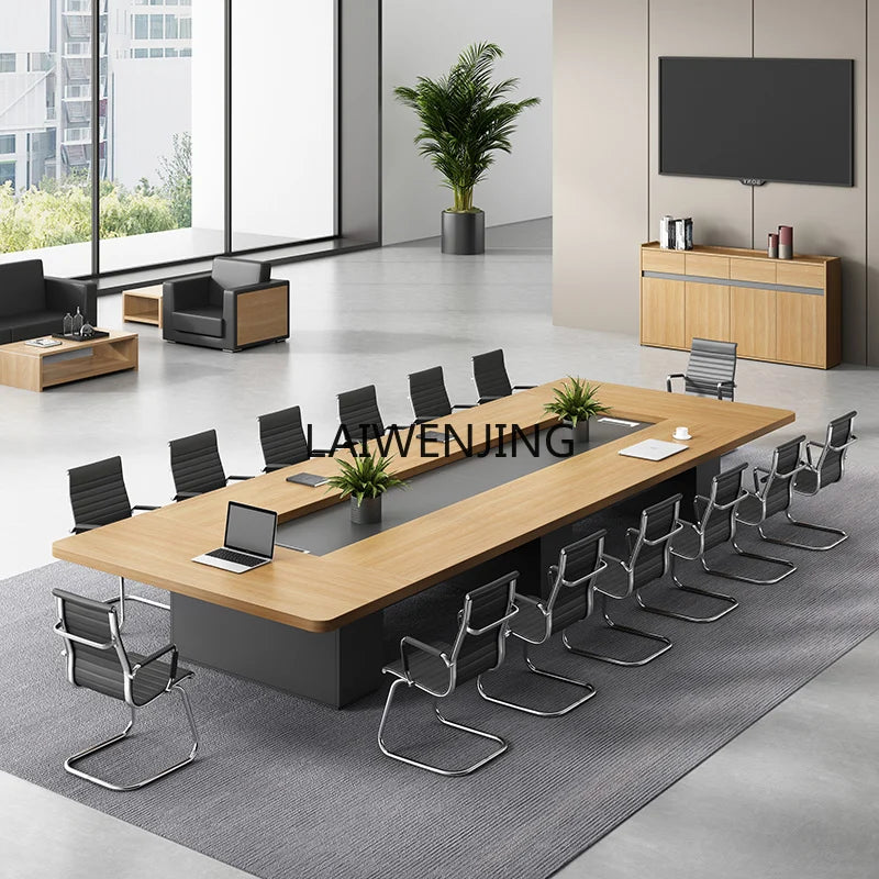 MJY Office Large Simple Rectangular Reception Panel Training Room Table and Chair Combination