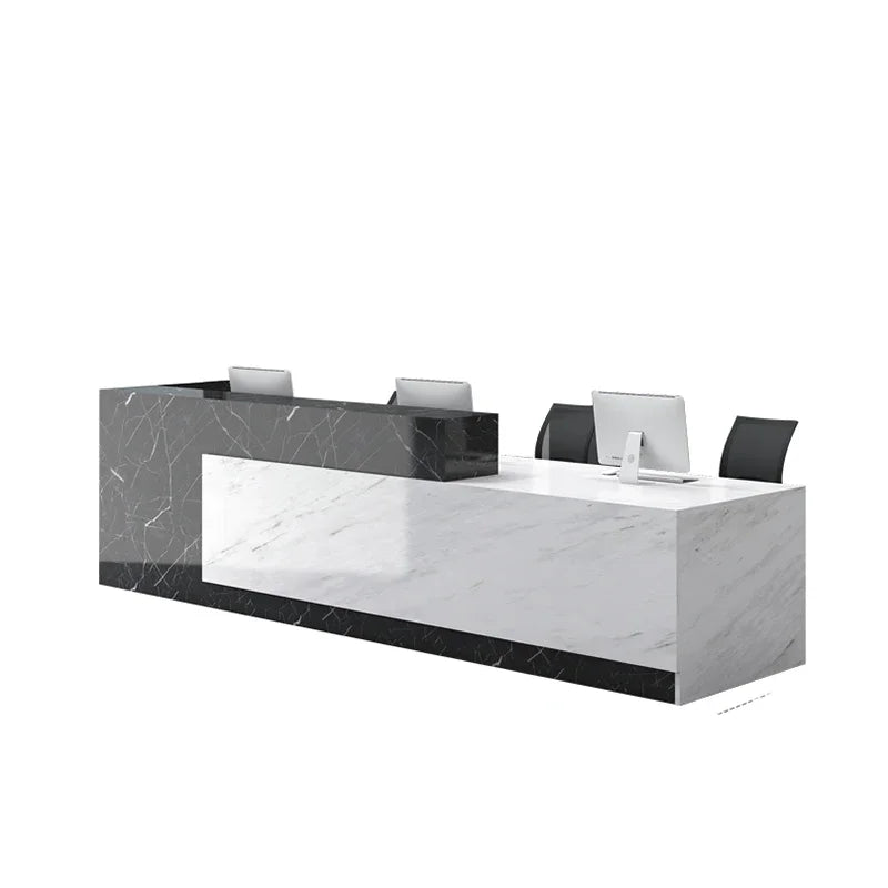 White Pulpito Reception Desks Office Standing Cashier Counter Simple Luxury Display Mostrador Negocio Beauty Salon Furniture