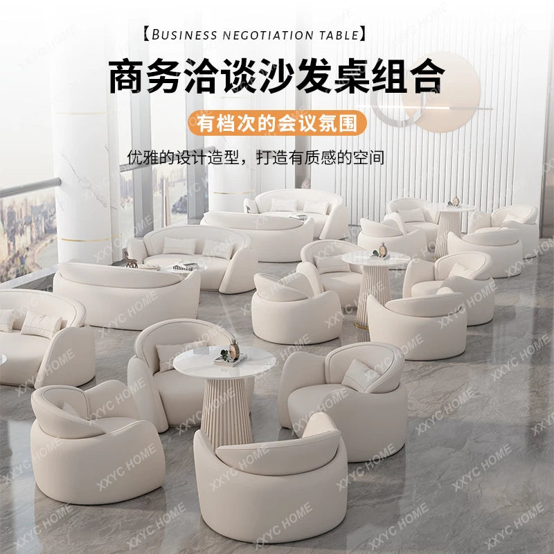 Beauty Salon & Office Lobby Reception Sofa – Light Luxury Business Sofa, Negotiation Chair for Office Area