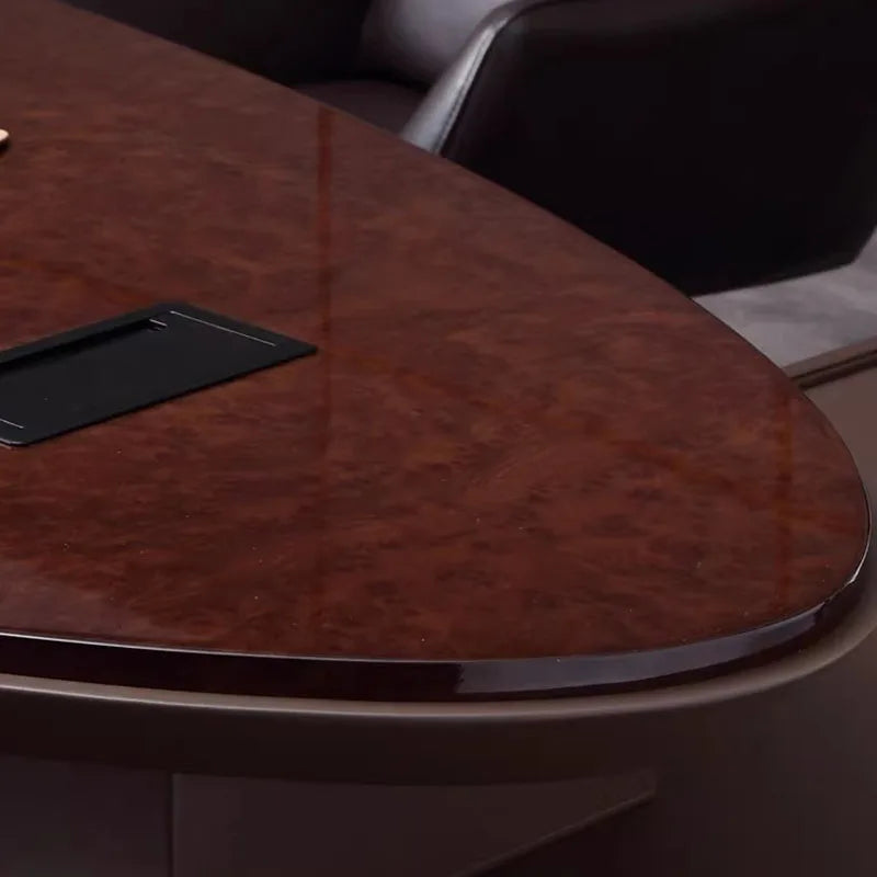 Luxury European Executive Desk – L-Shaped with Floor Standing Organizers