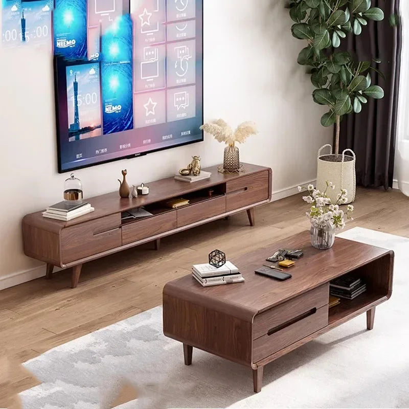 Vintage TV Stand – Luxury Entertainment Unit with Tray and Storage