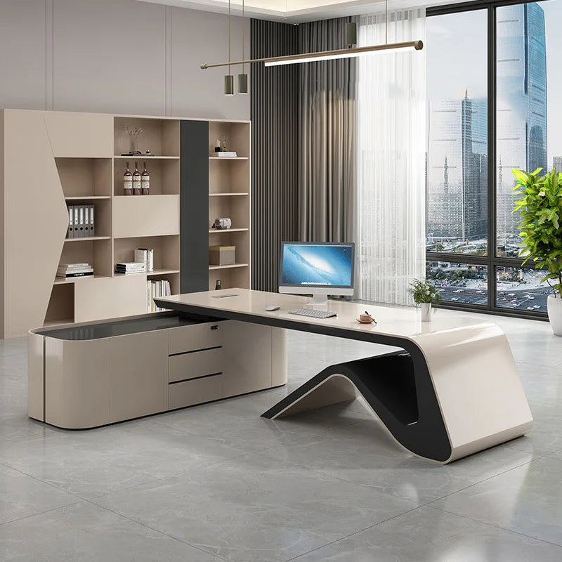 Modern L-Shaped Boss Computer Desk