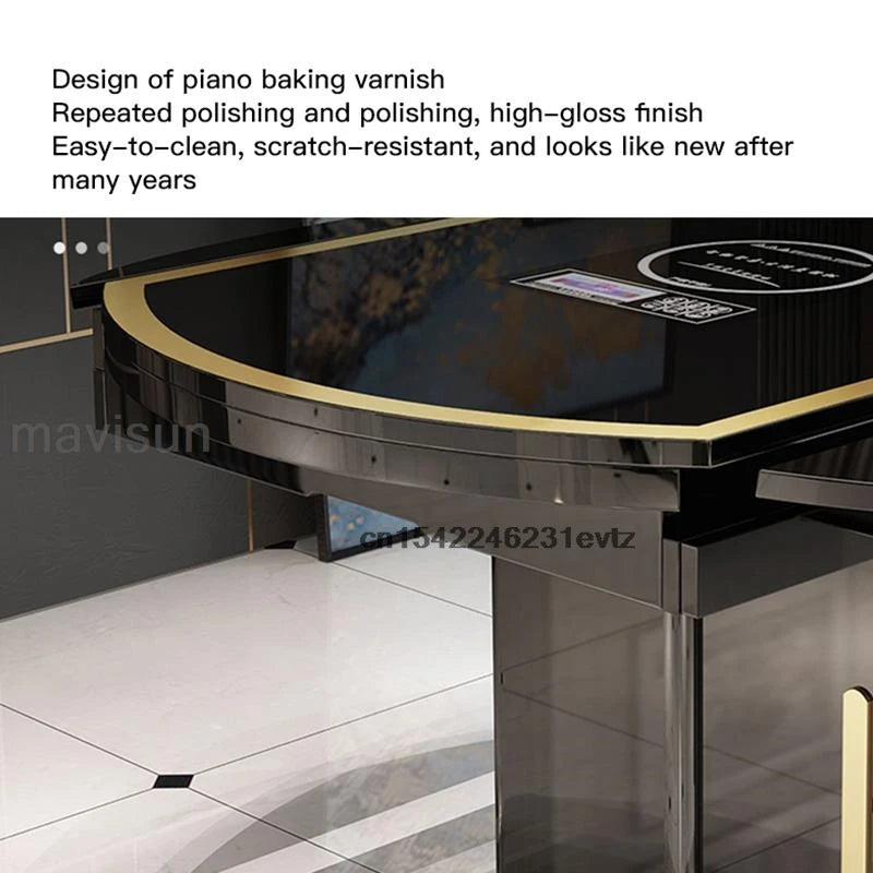 Indoor Modern Folding With Induction Cooker Dinner Round Table Chairs For Dining Room With Turntable Restaurant Apartment