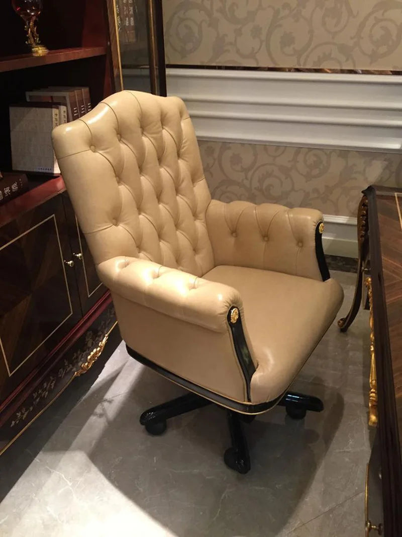 Custom Luxury Solid Wood European Royal Home Office Furniture Set