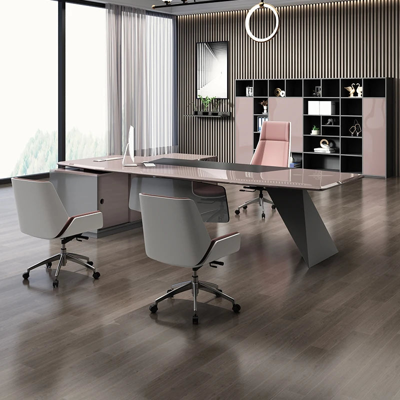 Pink Drawers Office Desks Reception Vanity Keyboard Conference Office Desks Modern European Scrivania Ufficio Lavoro Furnitures