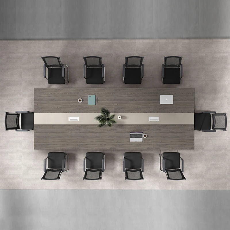 Large Modern Conference Table with Chairs