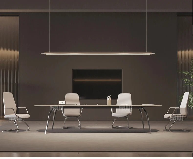 Simple Modern Oval Conference Table and Chair Combination