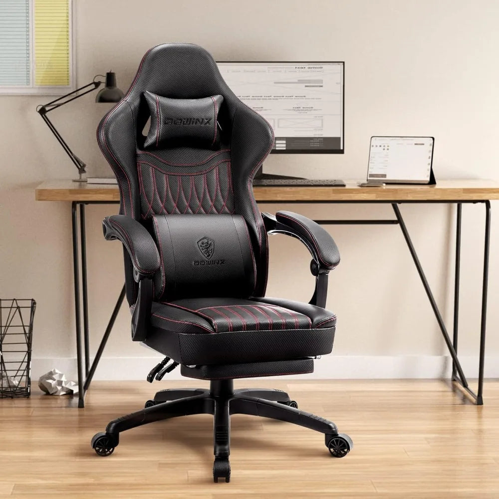 Breathable PU Leather Gamer Chair, with massage lumbar support