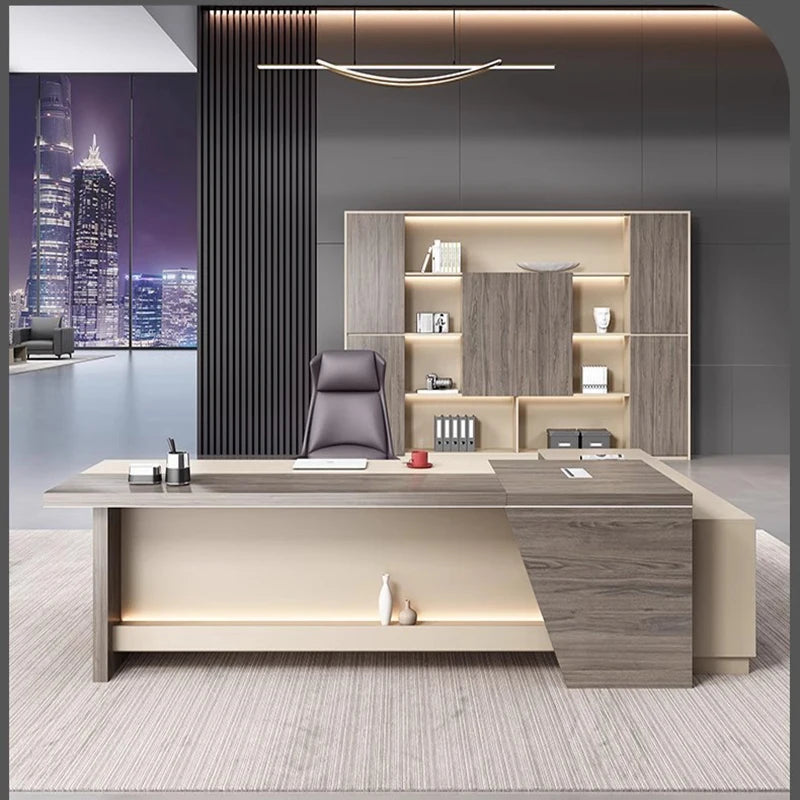 Executive L-Shaped Desk – Office, Gaming, and Conference