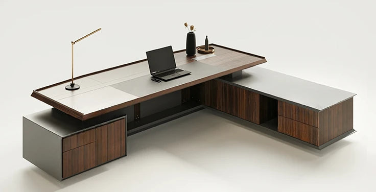 Office desk owner minimalist modern CEO single person desk and chair combination