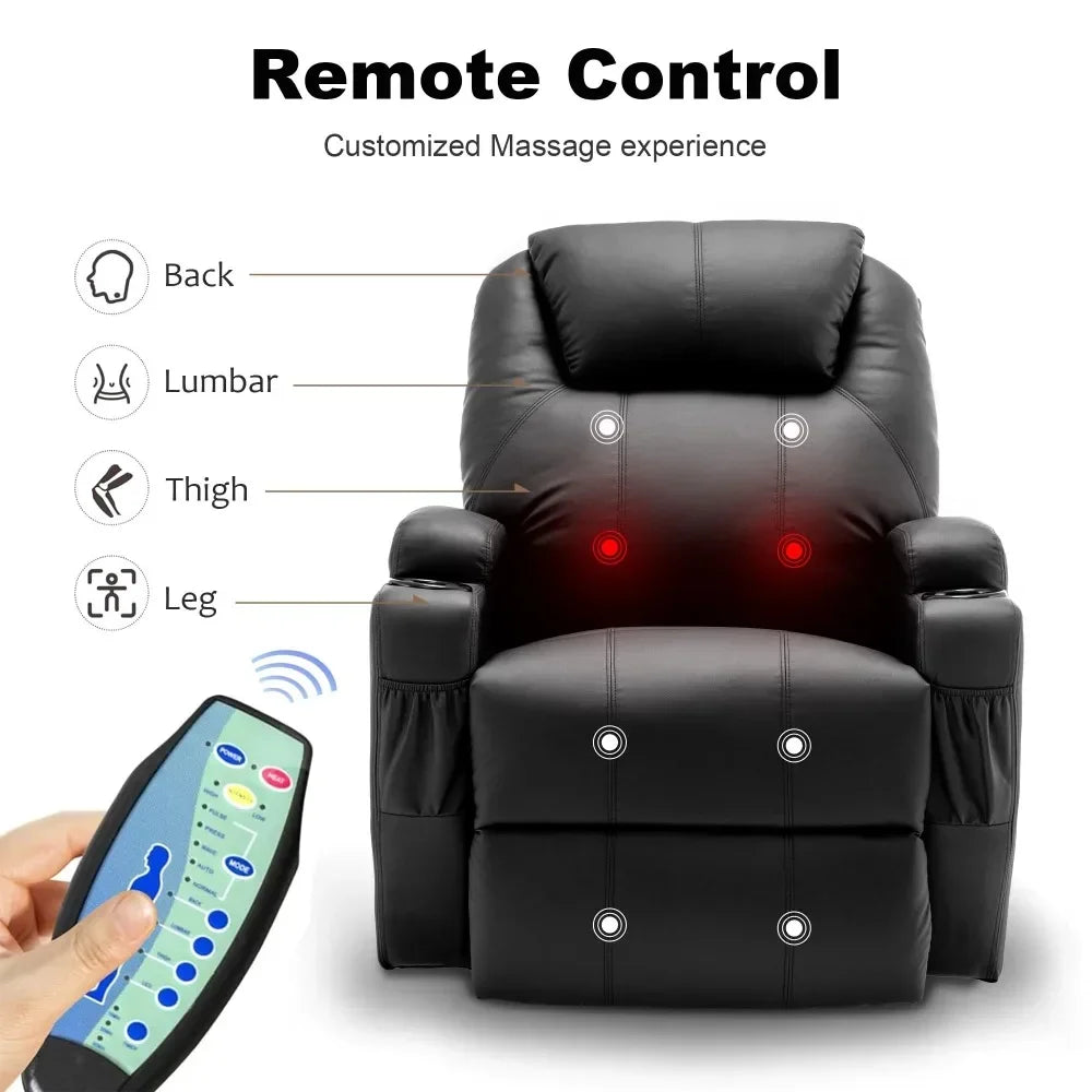 New Recliner Chair; Rocking Sofa with Massage and Heat Features.
