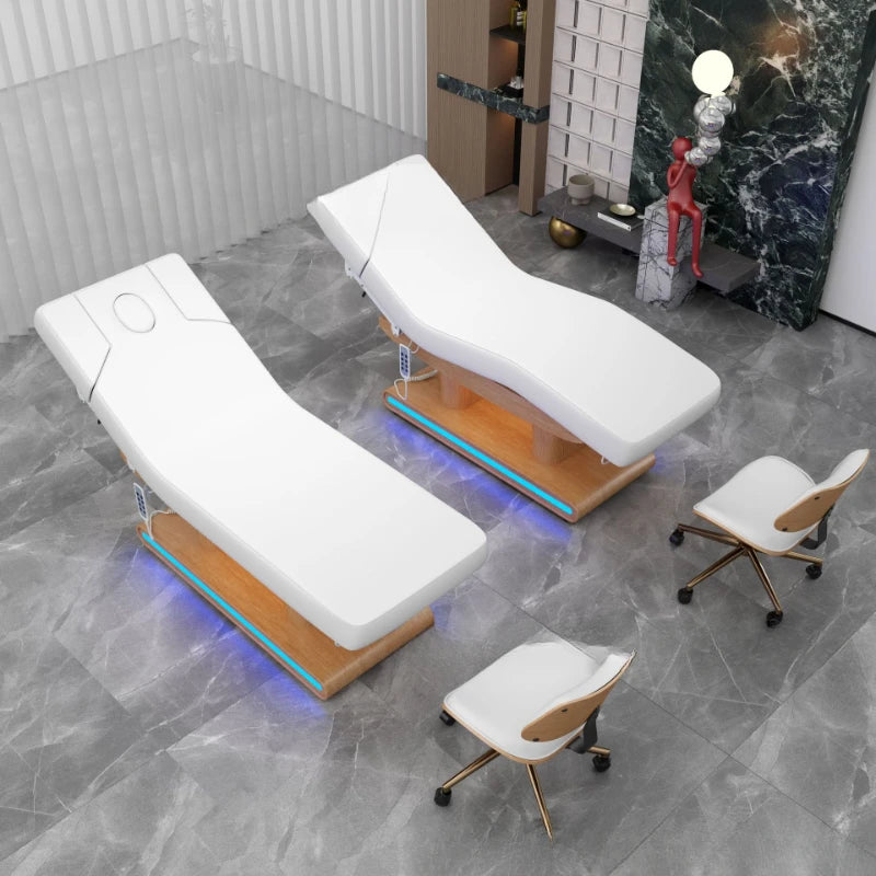 Barber Chair & Ceragem Beauty Salon Electric Bed – Foldable Aesthetic Stretcher, Spa Auxiliary Table for Lashes, Pedicure & Nails