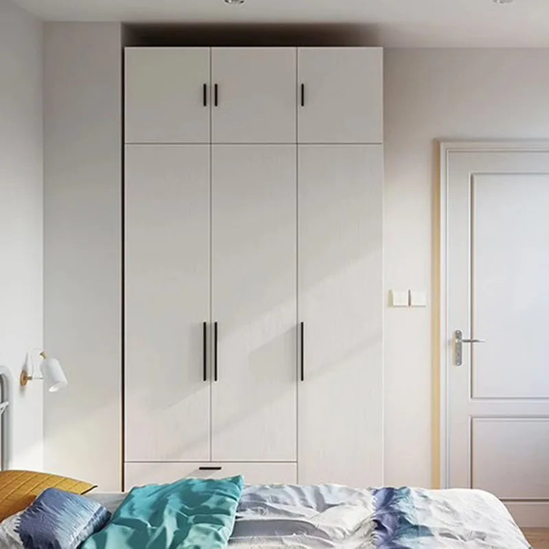 Aesthetic White Wooden wardrobe with Drawers