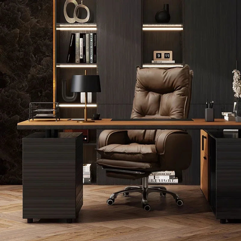Reading Leather Office Chair Lazy Mobile Recliner Playseat Study Swivel Throne Office Chair Comfortable Muebles Home Furniture