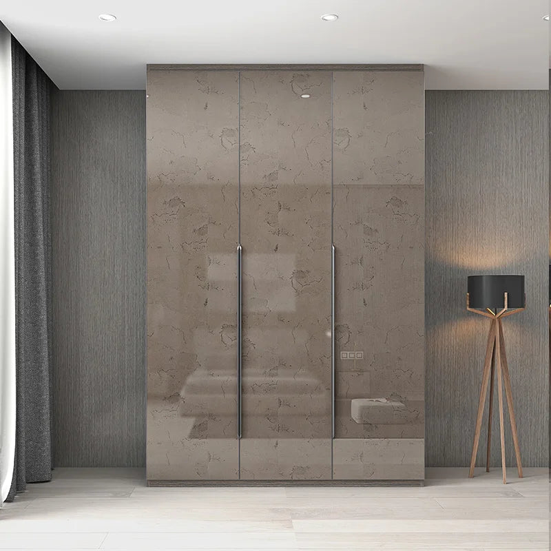 Italian style minimalist luxury high light wardrobe bedroom glass wardrobe simple master bedroom side hung cloakroom