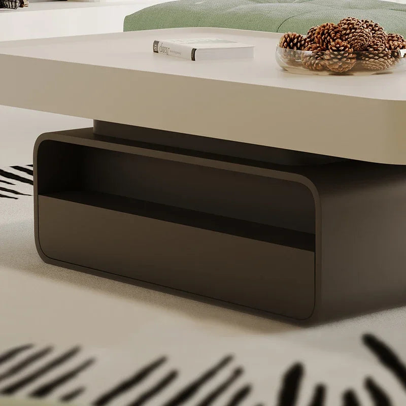 Sintered Stone Oval Coffee Table – Designer Edition in Minimalist Light Luxury Style