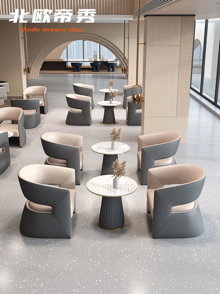 Modern sales office sales department negotiation table with 4 chairs, small round table negotiation table, reception negotiation