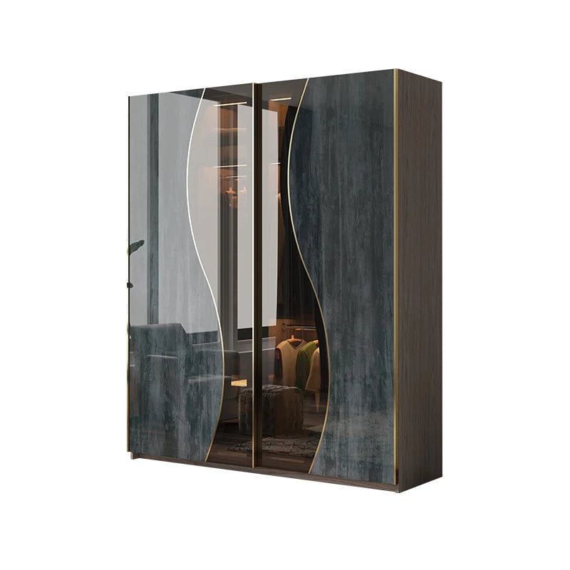 Luxury Sliding Door Wardrobe – Modern Glass, High Gloss, and Simple Storage Cabinet