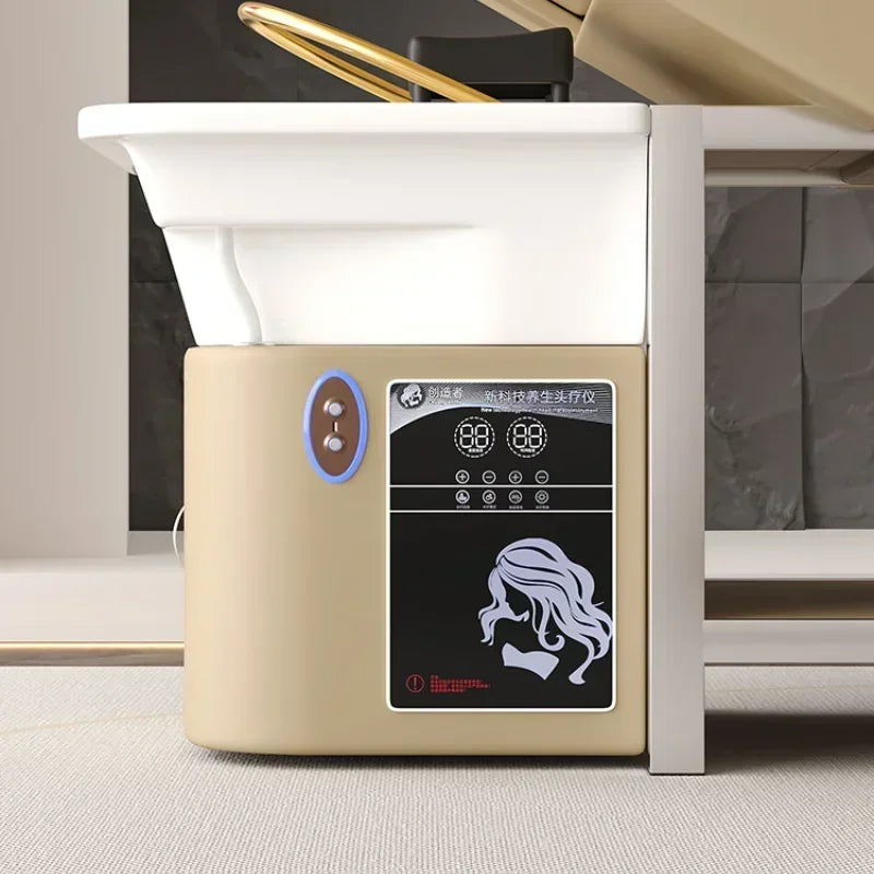 Japanese Head Spa Washbasin – Porcelain Shampoo Unit with Backwash for Hairdressing Salons