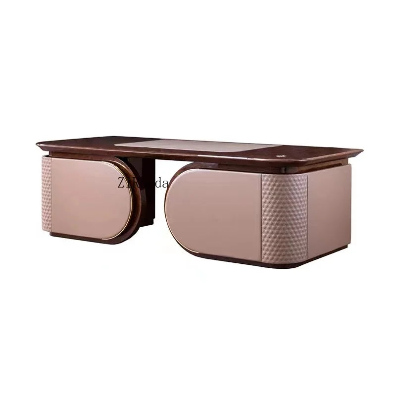 Italian light luxury desk household computer desk solid wood desk