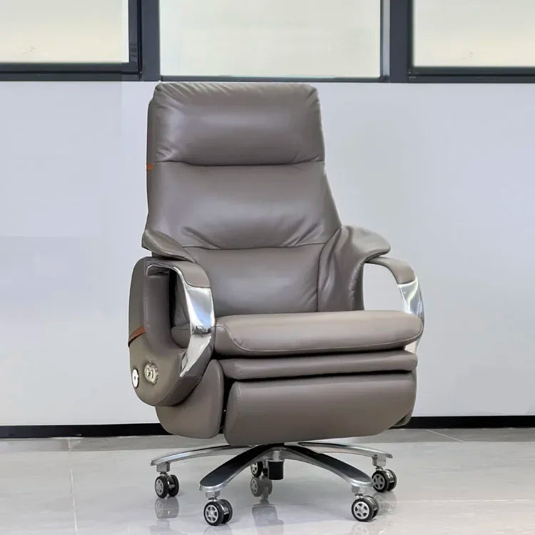 High Quality Ergonomic Office Chair with Leather Finish Modern Lift Design Customizable Color Size Luxury Boss Chair Made China
