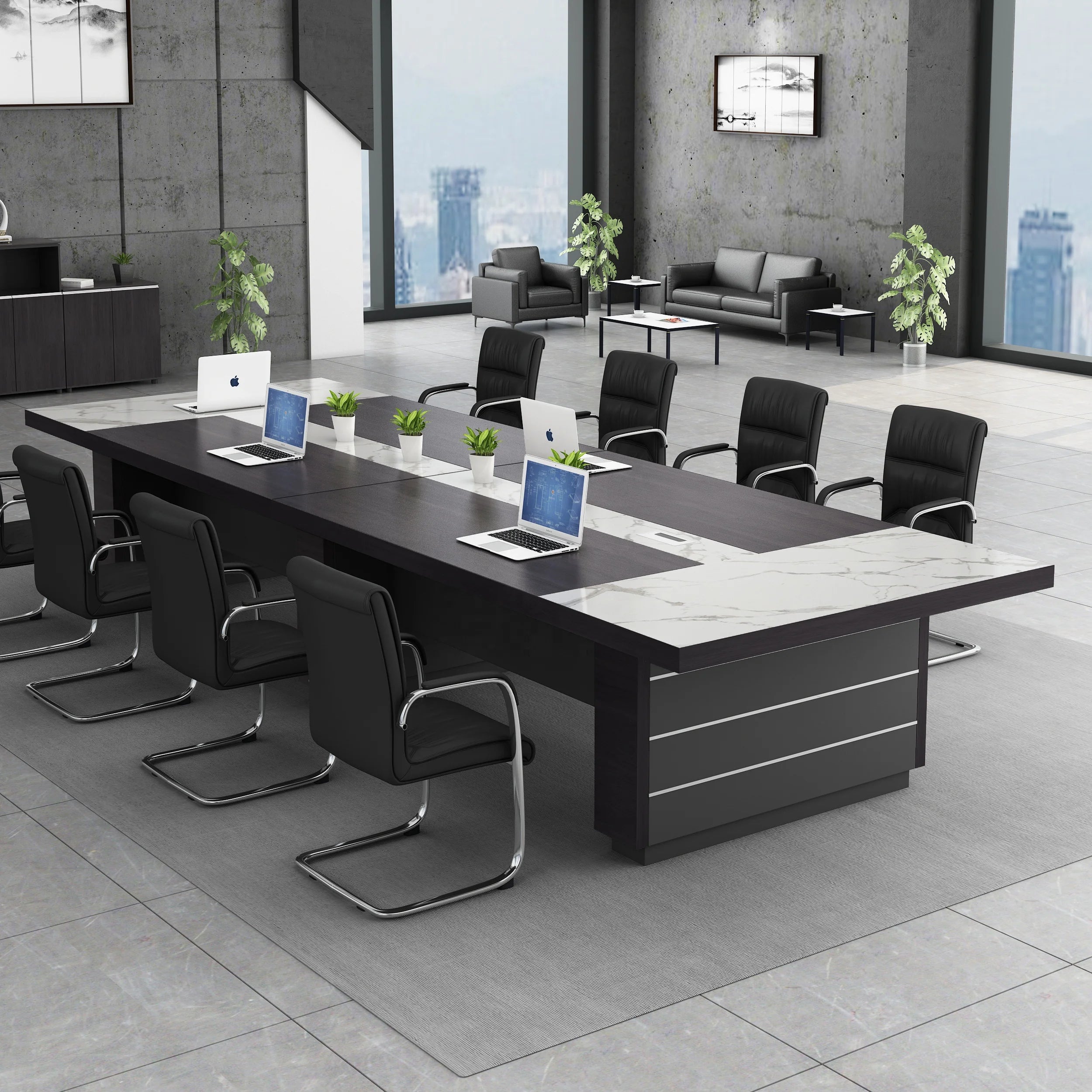 Luxury Eco-Friendly Boardroom Conference Desk & Chair Set