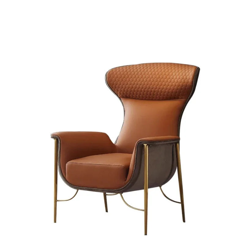 Italian Minimalist Light Luxury High Back Armchair Model Room Creative Minimalist Couch Leisure Wingback Chair