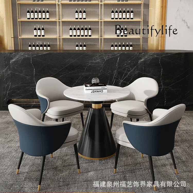 Nordic sales office reception negotiation table and chair combination, western restaurant lounge area one table and four chairs