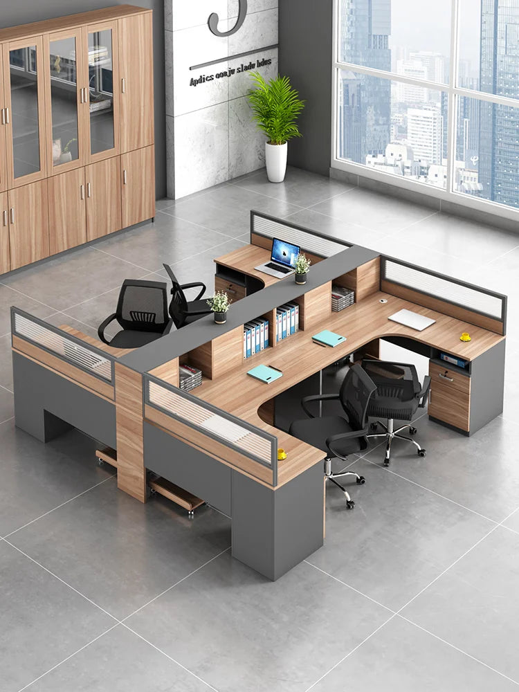 The combination of staff office desks and chairs is minimalist, modern screen, card seat, office finance computer desk