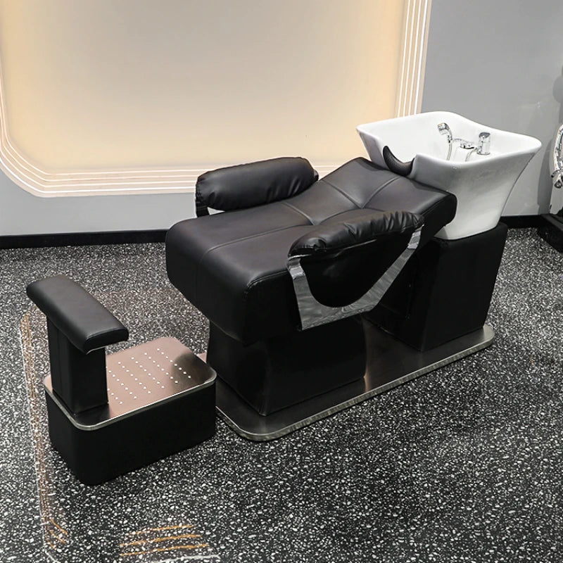 Cosmetic Chair Spa Hairdresser Salon Washbasin Beauty Chairs Reclining Headspa Massage Water Hair Machine Sedia Shampoo Bed