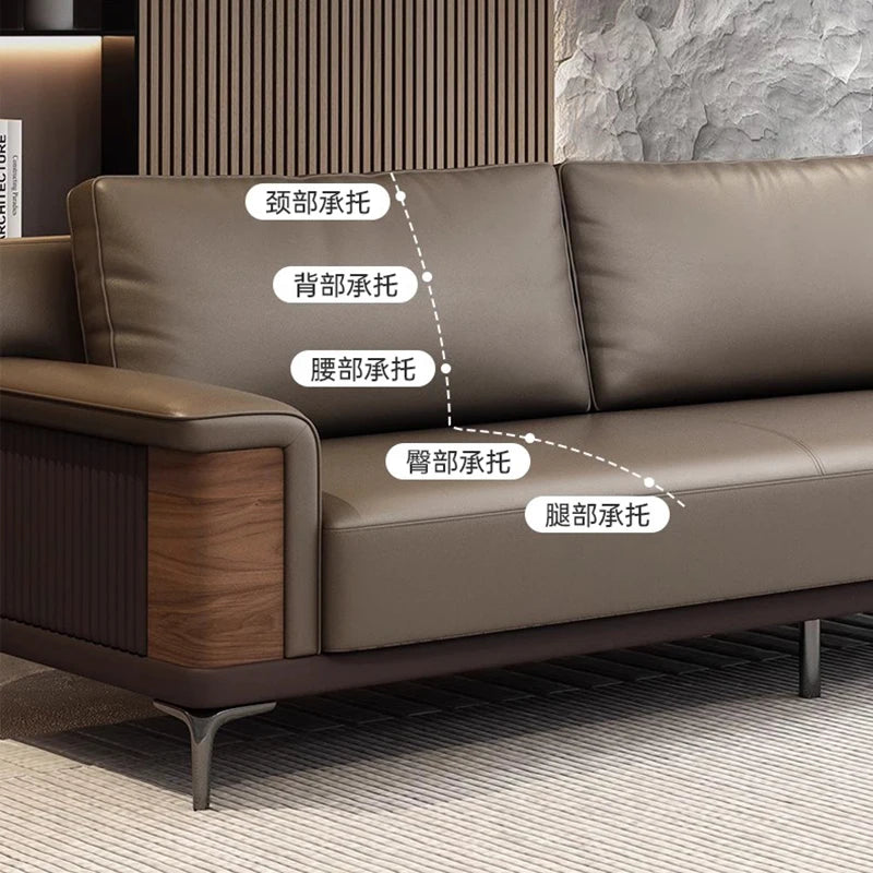 Sectional Livingroom Furniture Office American Sofa Black Couch Multifunctional Safe Leather Sofa Italiano Living Room Chairs