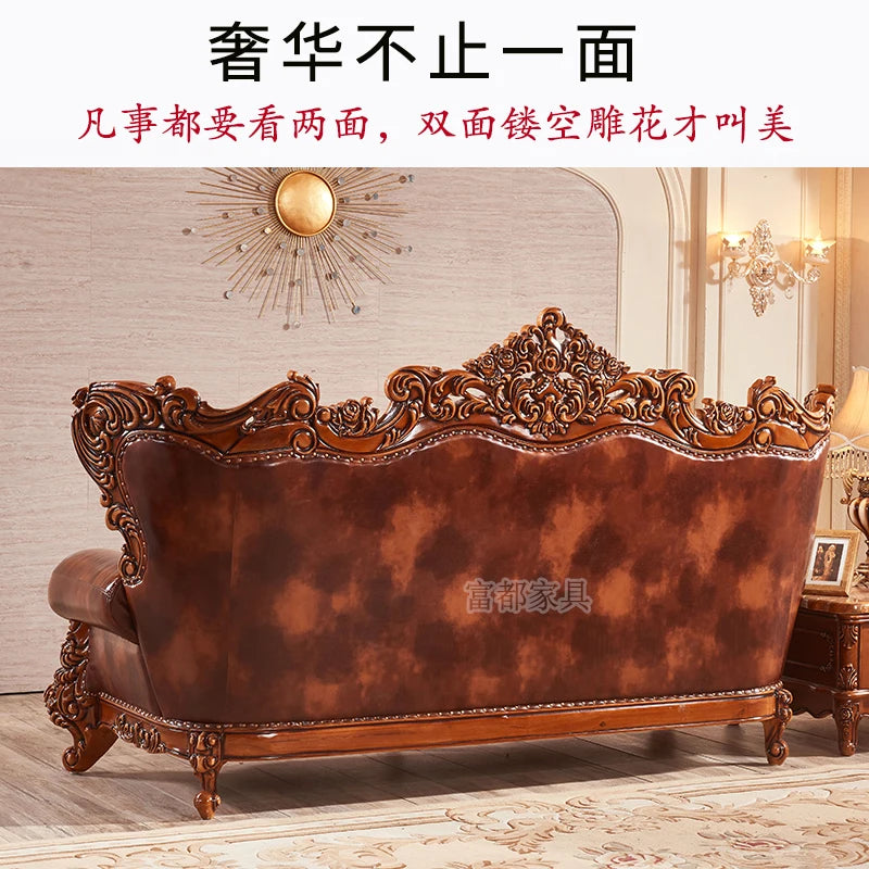 European Genuine Leather Sofa