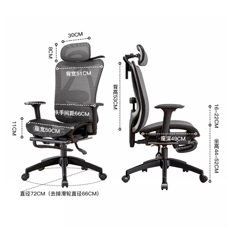 Ergonomic office chair for gaming and comfort, with reclining feature.