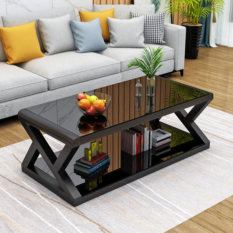 Rectangle low coffee table with storage